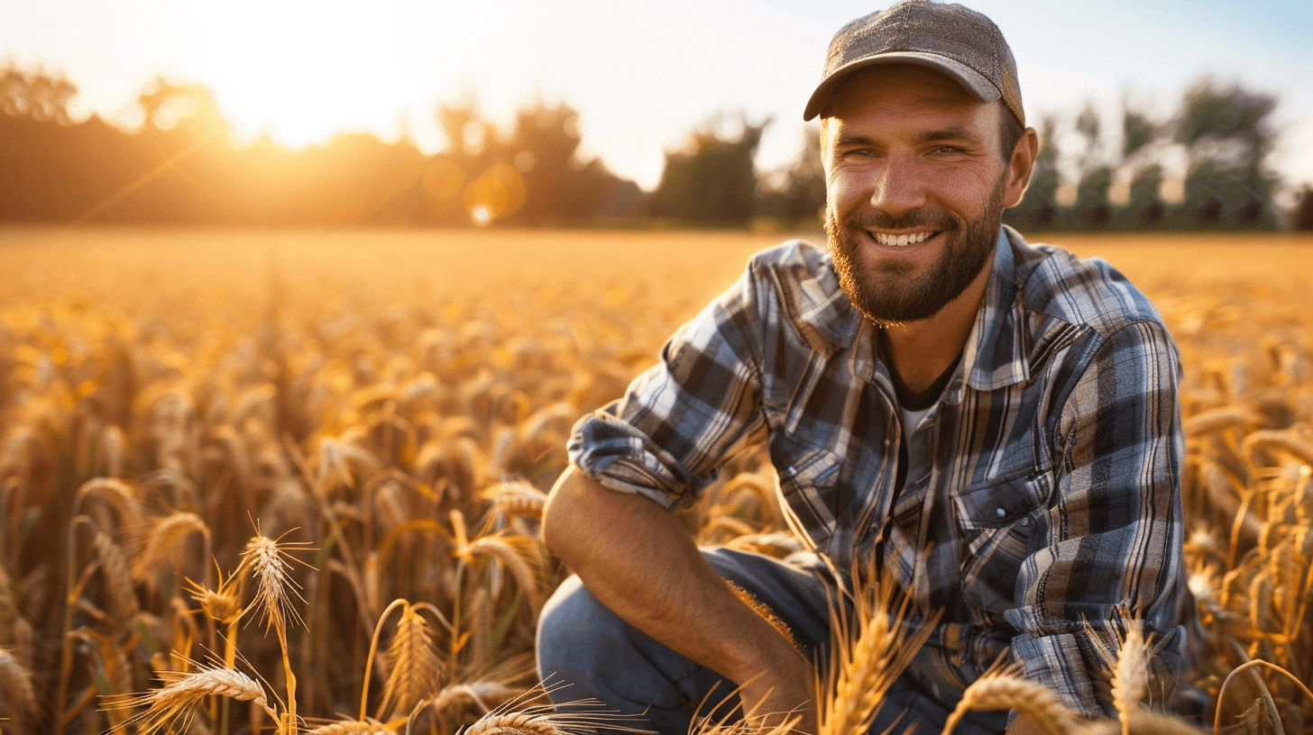 Jeff Rogers in his wheat field